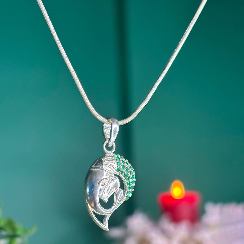 Silver Gajanana Necklace : U080SG009N1076