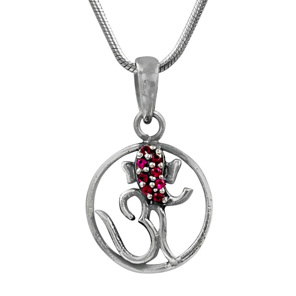 Ganesha Silver Om Pendant : U080SG009N1110