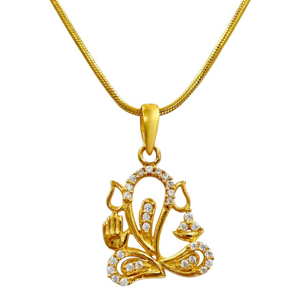 Blessed Ganpati Pendant In 92.5 Sterling Silver : U080SG009N113