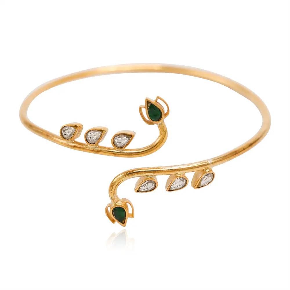 Sitayan Silver Green Cuff : U080SG010LB0743