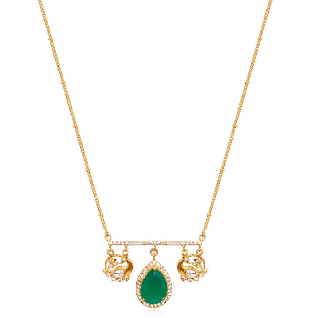 92.5 Silver Sleek Swan Necklace : U080SG010N1017