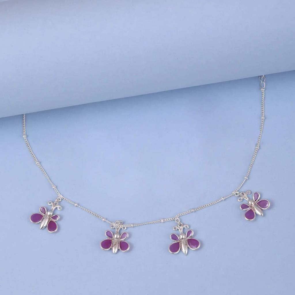Single Silver Butterfly Anklet : U080SG015LA0528