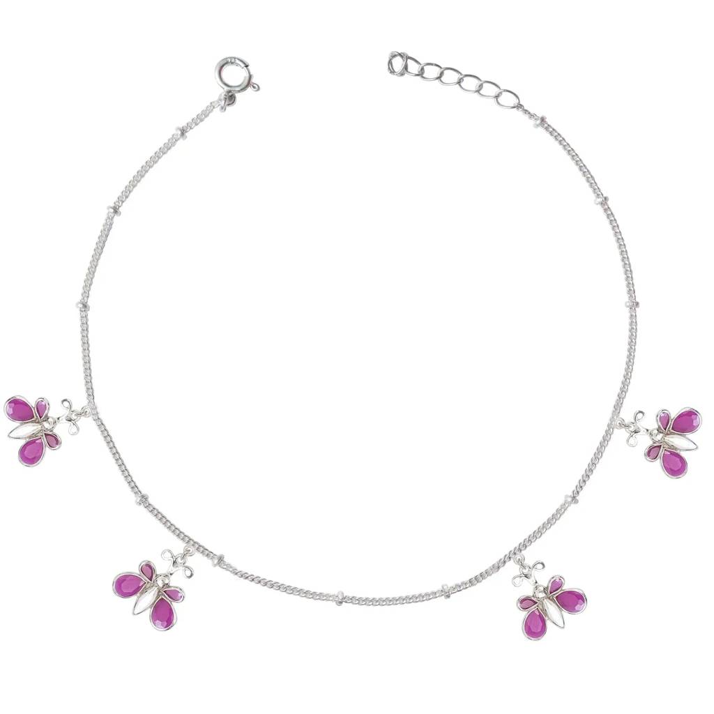 Single Silver Butterfly Anklet : U080SG015LA0528