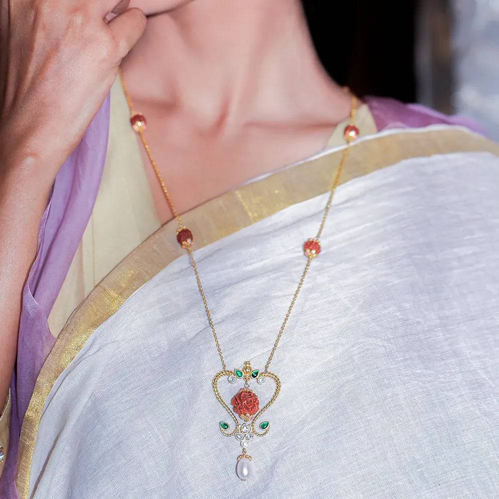 Silver 92.5 Sitayan Rudraksh Necklace : U080SG020N0438