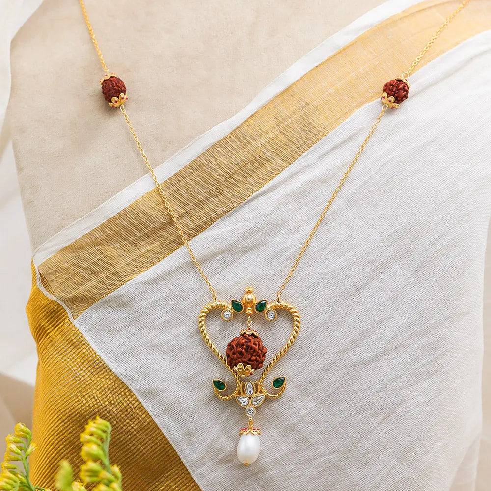 Silver 92.5 Sitayan Rudraksh Necklace : U080SG020N0438
