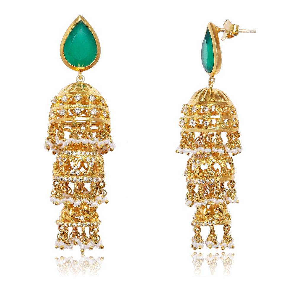 Swan Silver Majestic Jhumka : U080SG036E1015