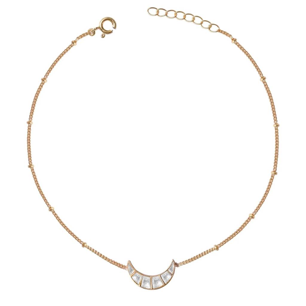 Single Moon Silver 92.5 Anklet : U080SO008LA0524