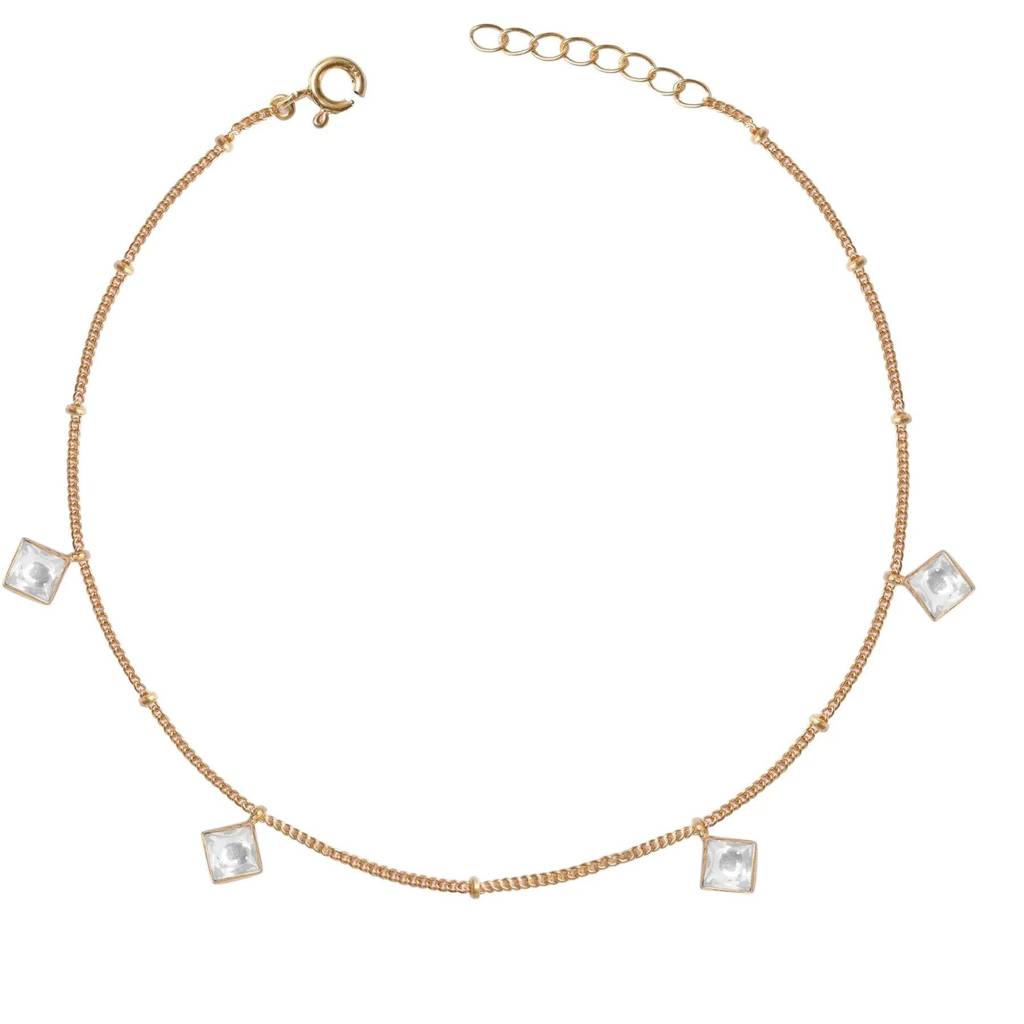 Single Little Diamond Cut Anklet : U080SO011LA0503