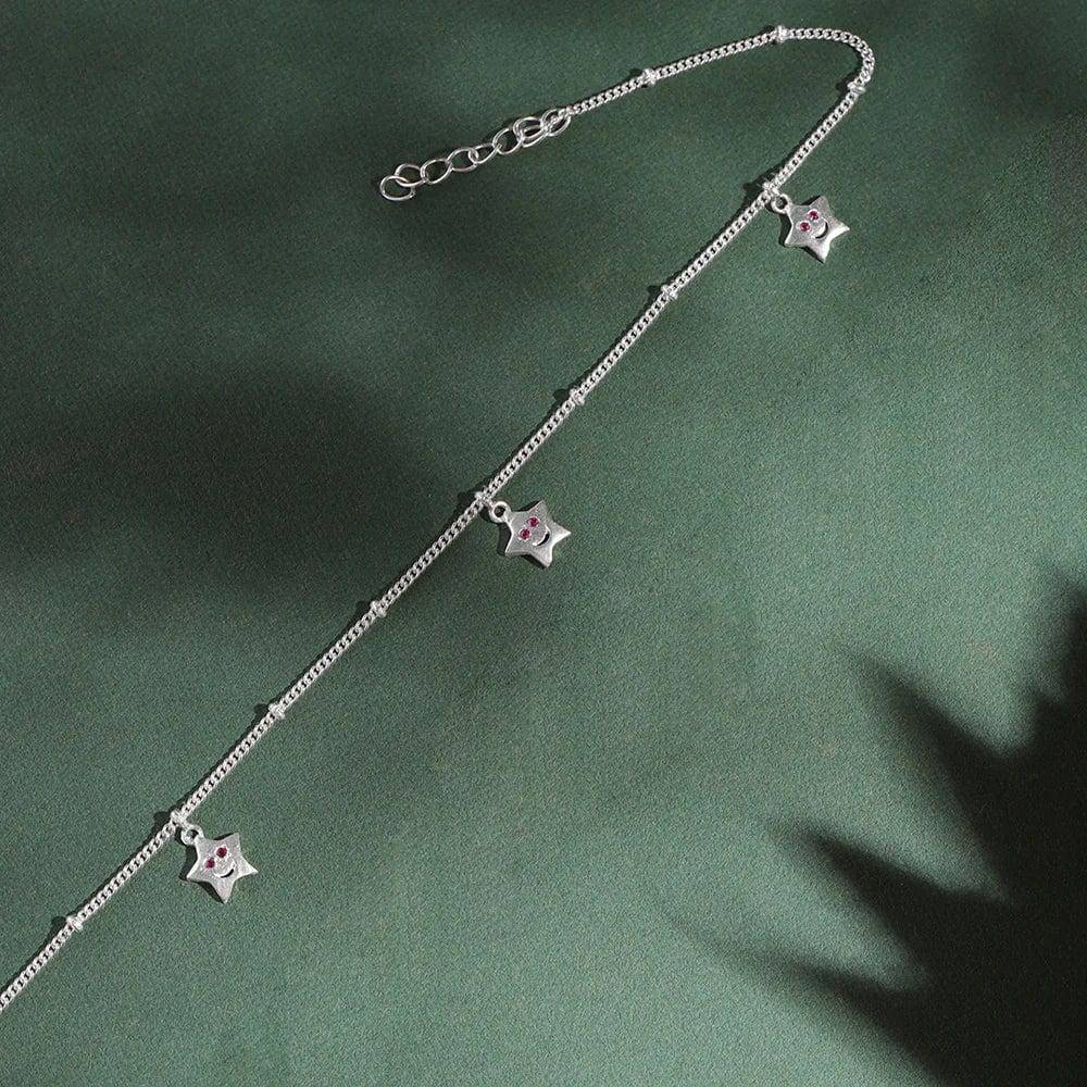 Single Silver Star Anklet : U080SO08LA0535