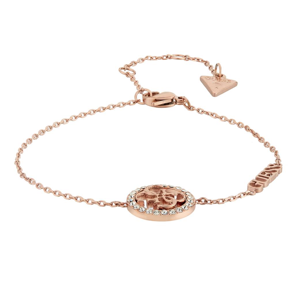 Guess Life In 4G Rose Gold-Plated Stainless Steel Bracelet For Women : UBB02137RGL