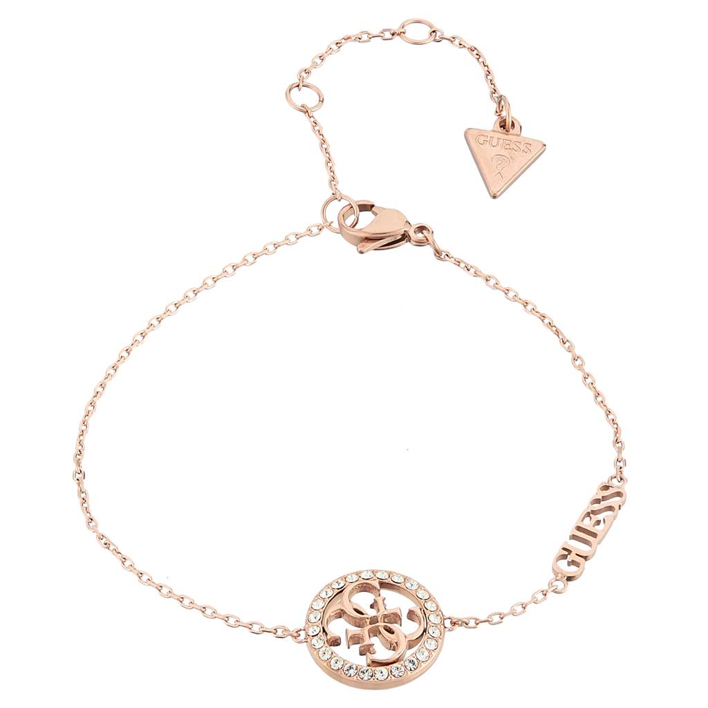 Guess Life In 4G Rose Gold-Plated Stainless Steel Bracelet For Women : UBB02137RGL