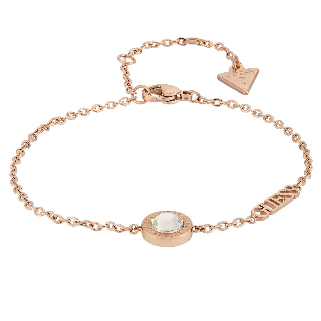 Guess Color My Day Rose Gold-Plated Stainless Steel Crystal Bracelet For Women : UBB02246RGL