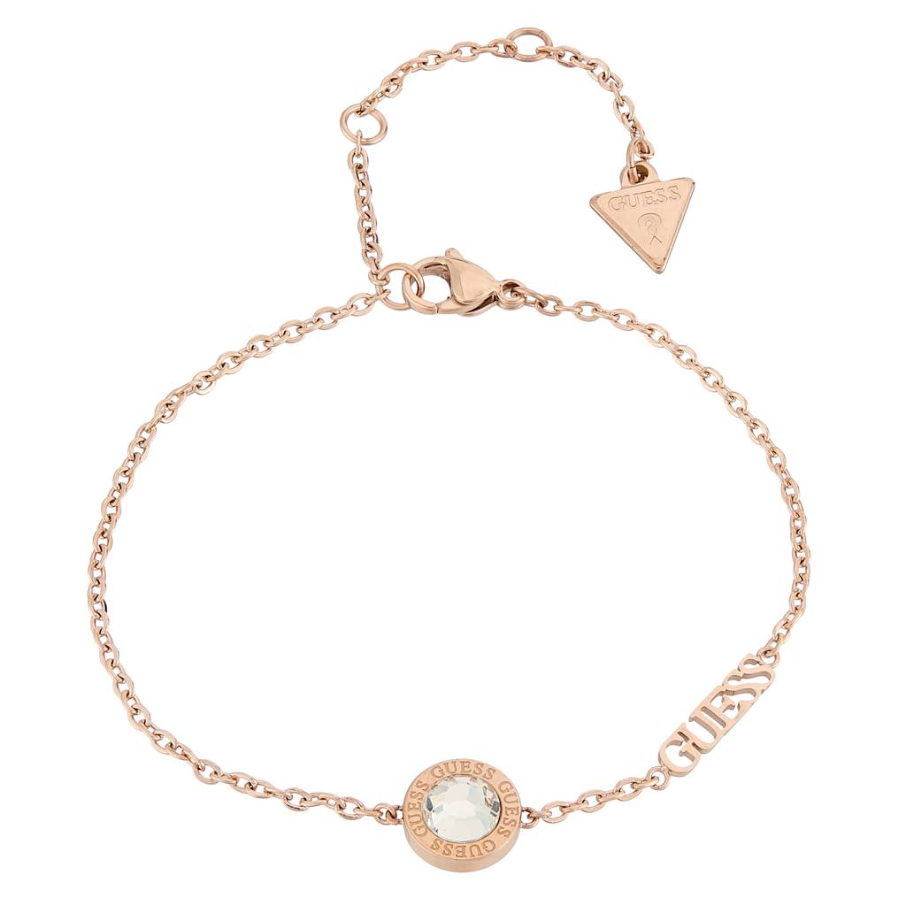 Guess Color My Day Rose Gold-Plated Stainless Steel Crystal Bracelet For Women : UBB02246RGL