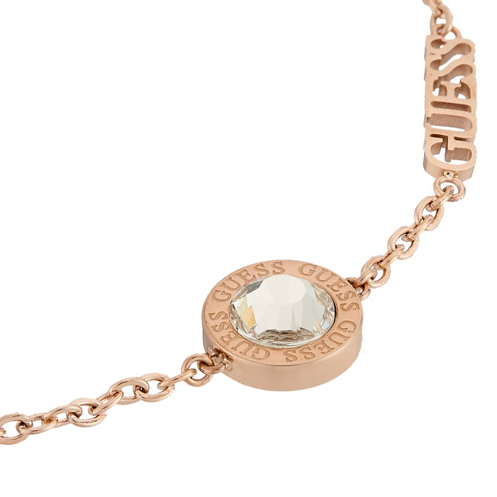 Guess Color My Day Rose Gold-Plated Stainless Steel Crystal Bracelet For Women : UBB02246RGL