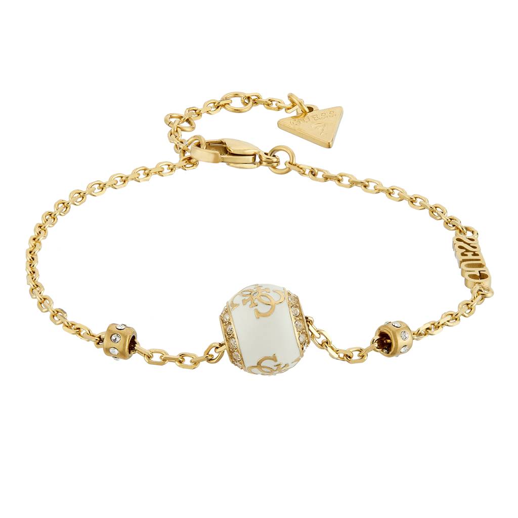 Guess 4G Loop Gold-Plated Stainless Steel Bracelet For Women : UBB02282YGWHL