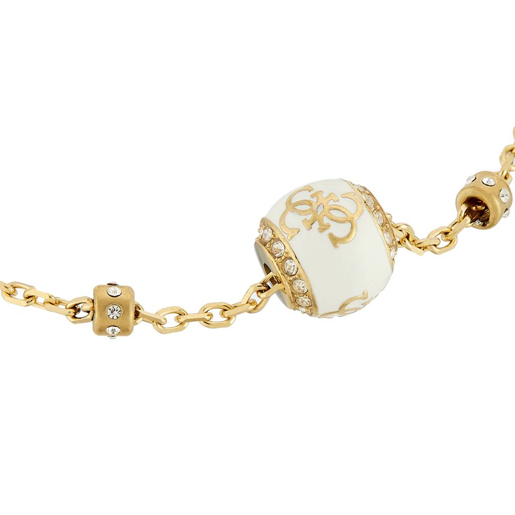 Guess 4G Loop Gold-Plated Stainless Steel Bracelet For Women : UBB02282YGWHL