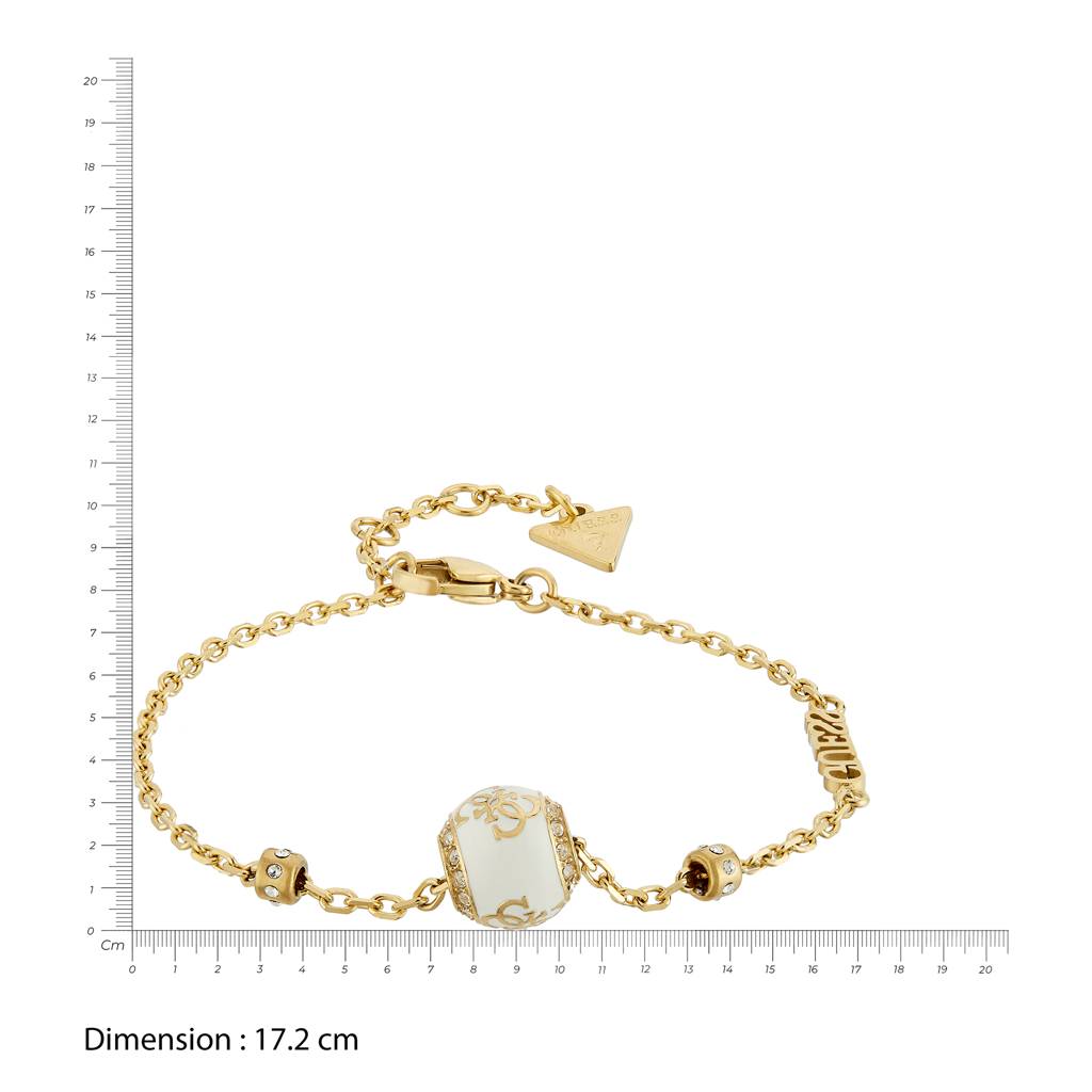 Guess 4G Loop Gold-Plated Stainless Steel Bracelet For Women : UBB02282YGWHL