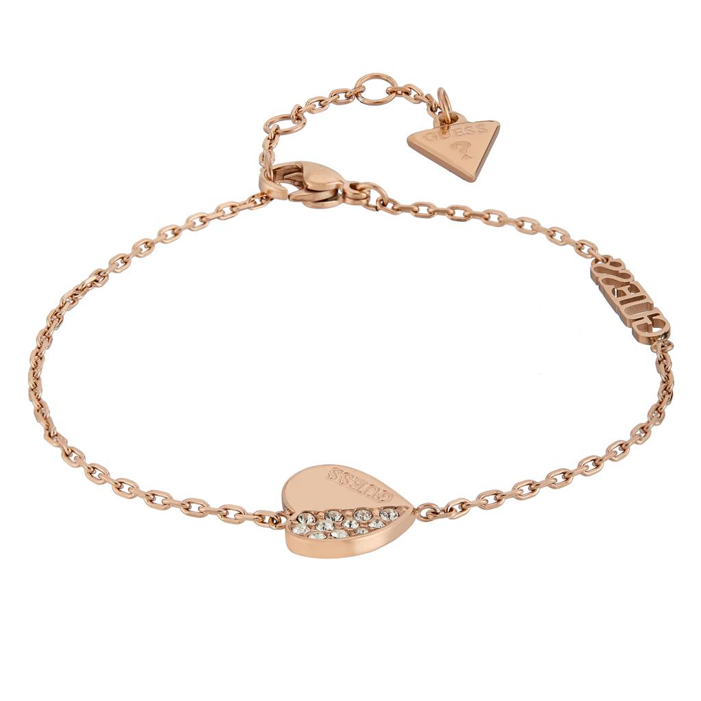 Guess Lovely Rose Gold-Plated Stainless Steel Bracelet For Women : UBB03036RGL