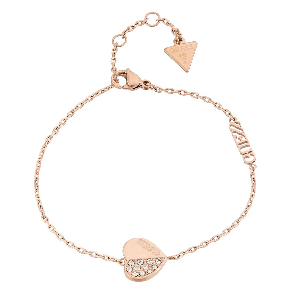 Guess Lovely Rose Gold-Plated Stainless Steel Bracelet For Women : UBB03036RGL