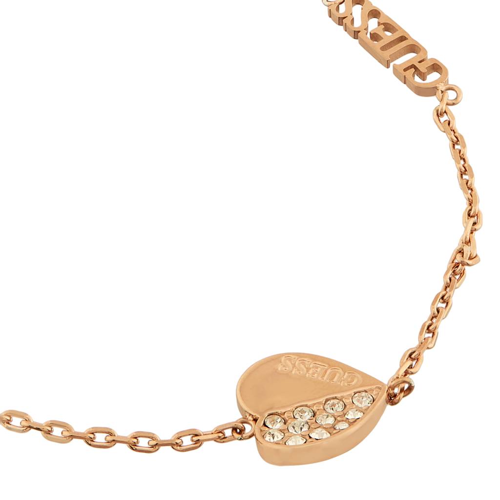 Guess Lovely Rose Gold-Plated Stainless Steel Bracelet For Women : UBB03036RGL