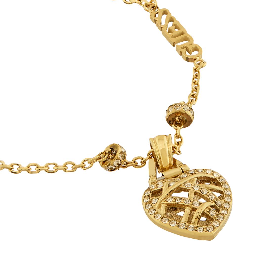 Guess Heart Cage Gold-Plated Stainless Steel Bracelet For Women : UBB03100YGS