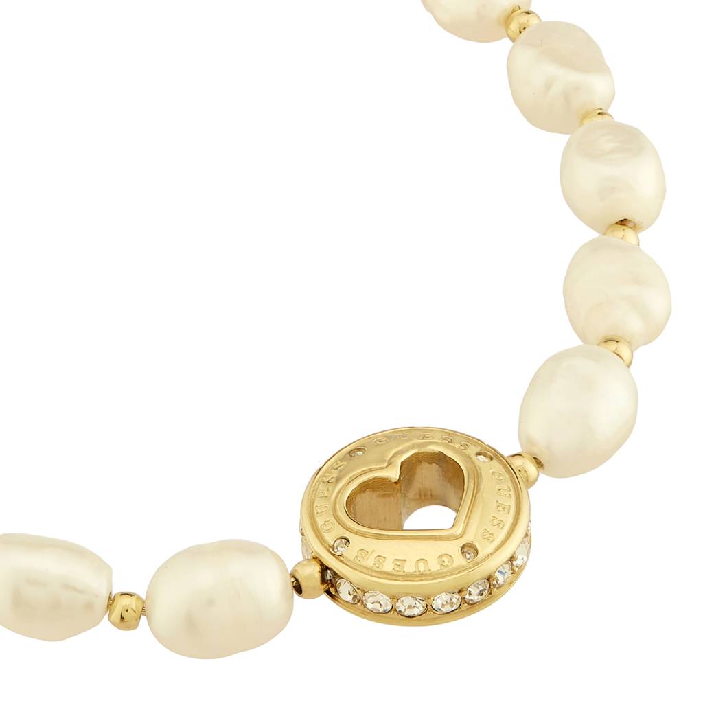 Guess Rolling Hearts Gold-Plated Stainless Steel Bracelet For Women : UBB03342YGL