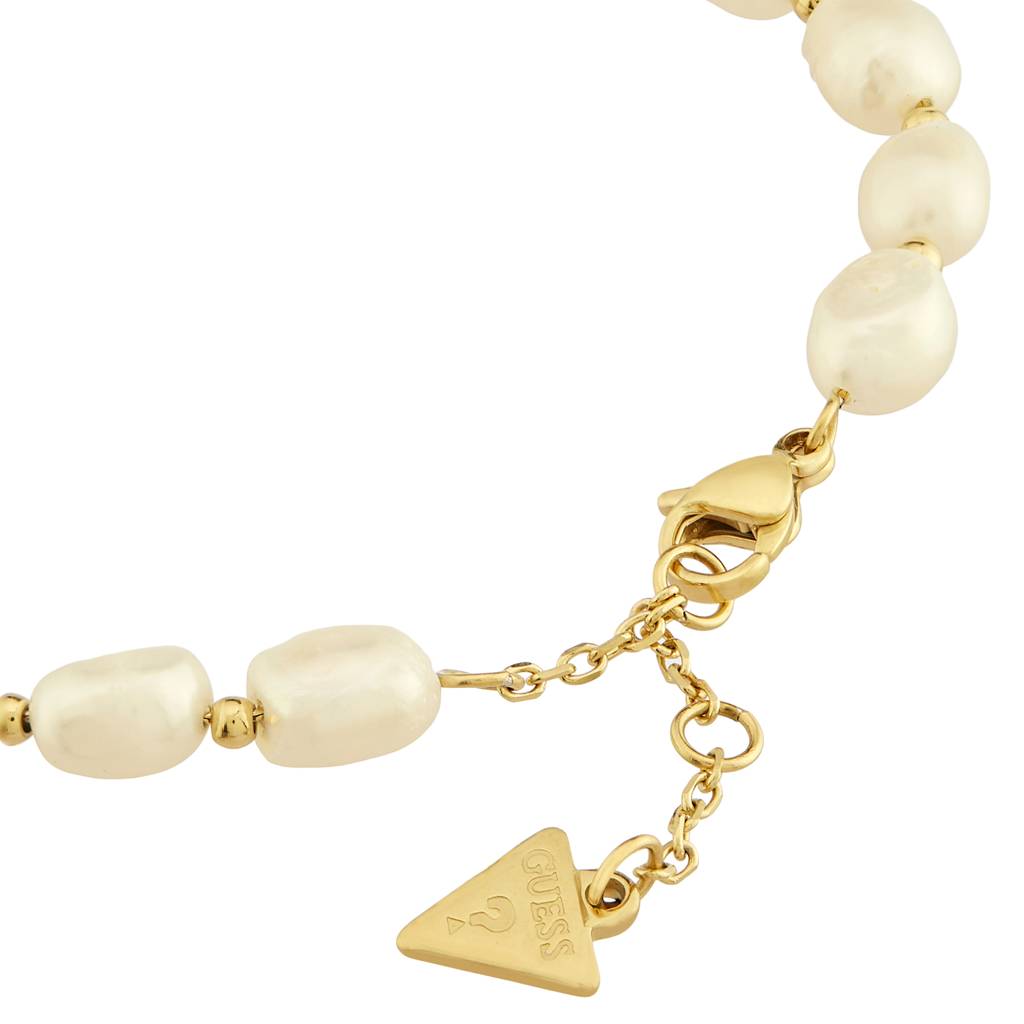 Guess Rolling Hearts Gold-Plated Stainless Steel Bracelet For Women : UBB03342YGL