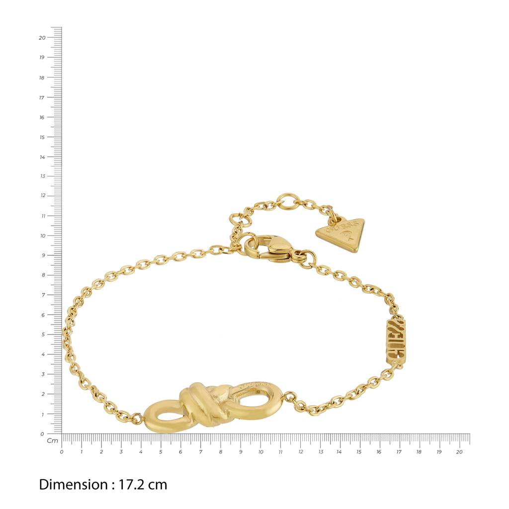Guess Modern Love Gold-Plated Stainless Steel Bracelet For Women : UBB04011YGL