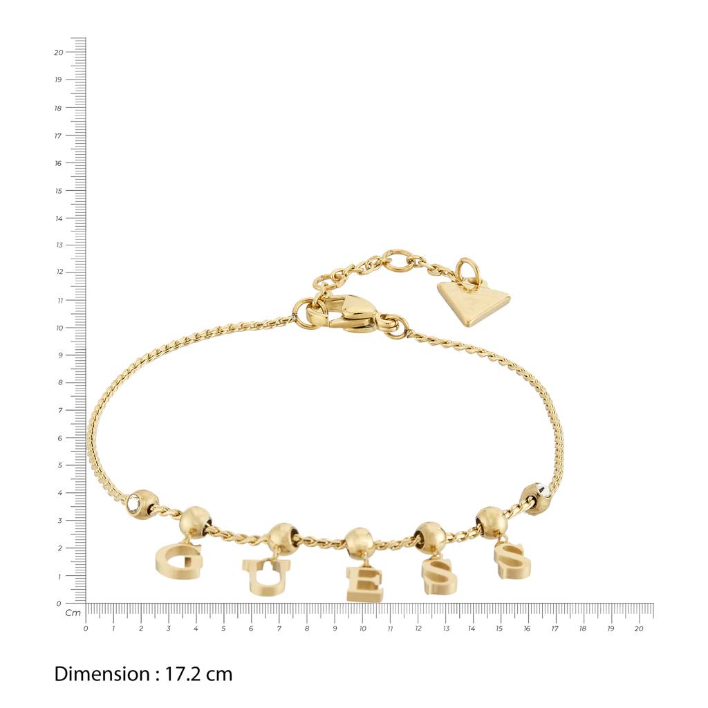 Guess Arm Party Gold-Plated Stainless Steel Bracelet For Women : UBB04224YGL