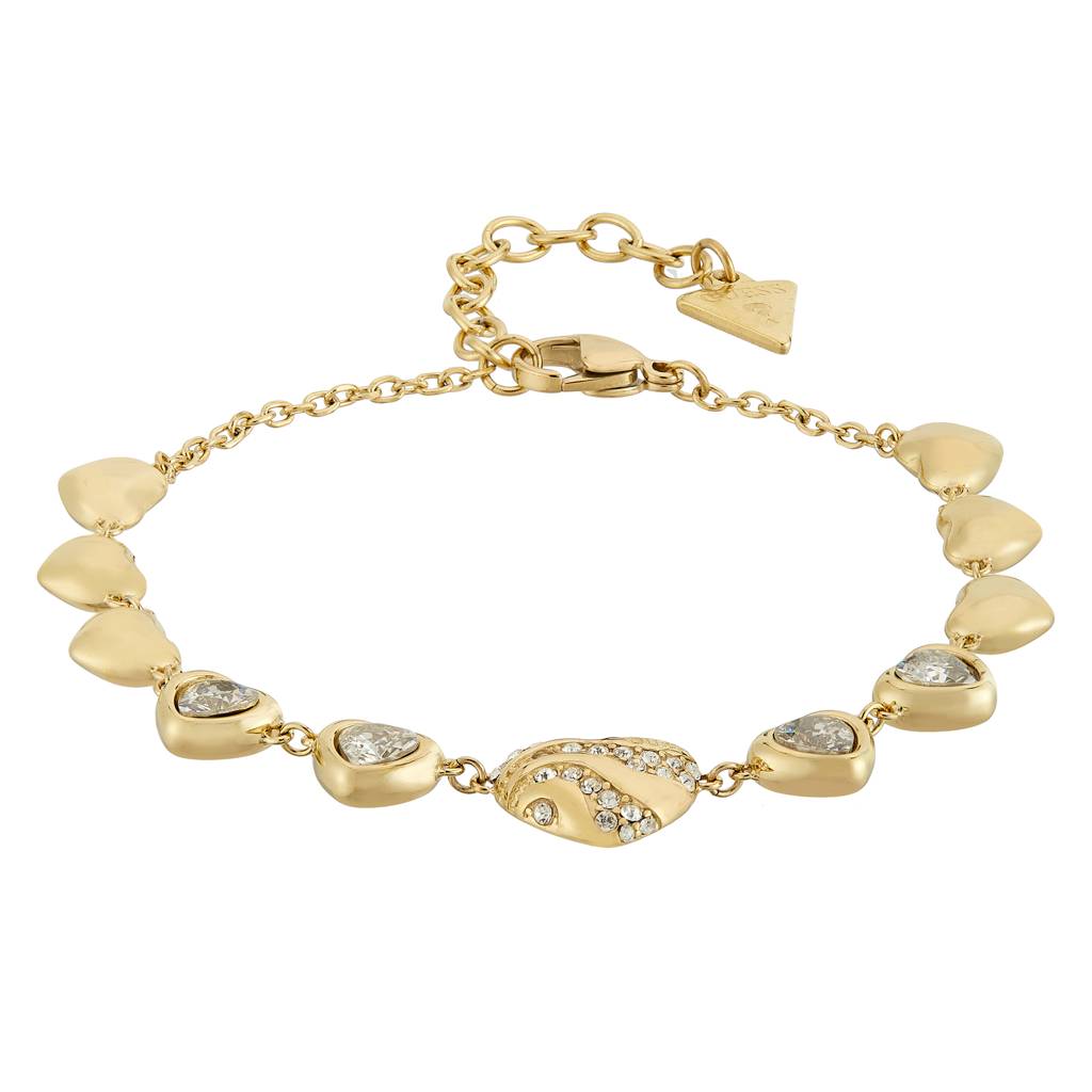 Guess In My Heart Gold-Plated Stainless Steel Bracelet For Women : UBB04492YGL