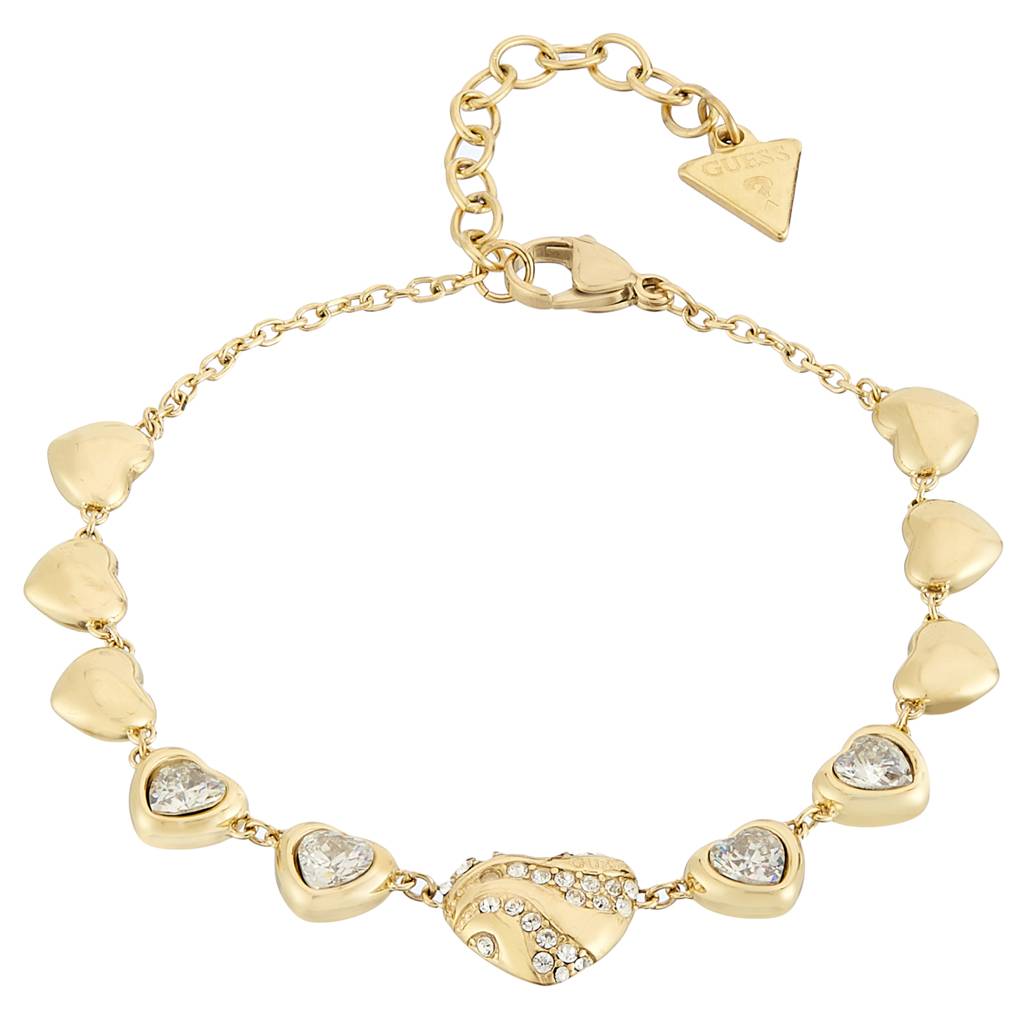 Guess In My Heart Gold-Plated Stainless Steel Bracelet For Women : UBB04492YGL