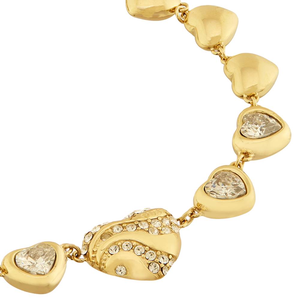 Guess In My Heart Gold-Plated Stainless Steel Bracelet For Women : UBB04492YGL