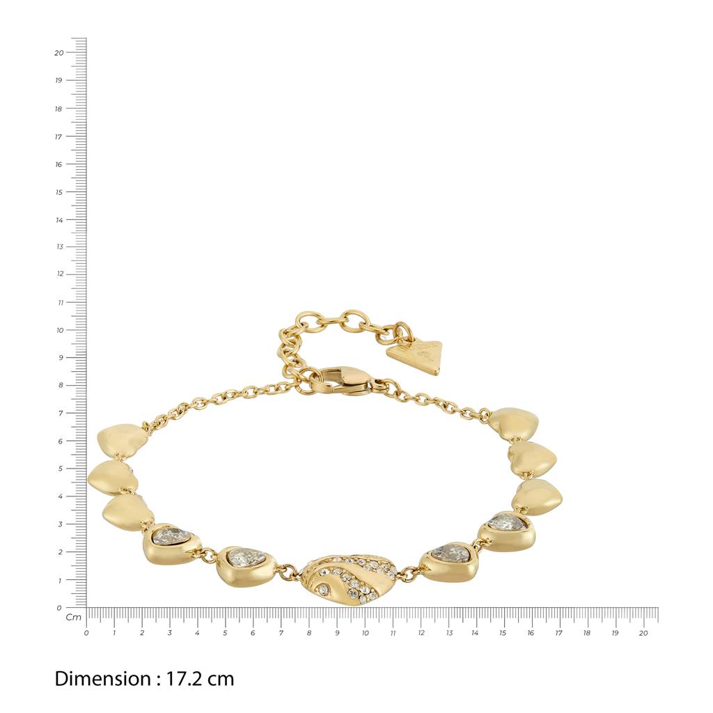 Guess In My Heart Gold-Plated Stainless Steel Bracelet For Women : UBB04492YGL