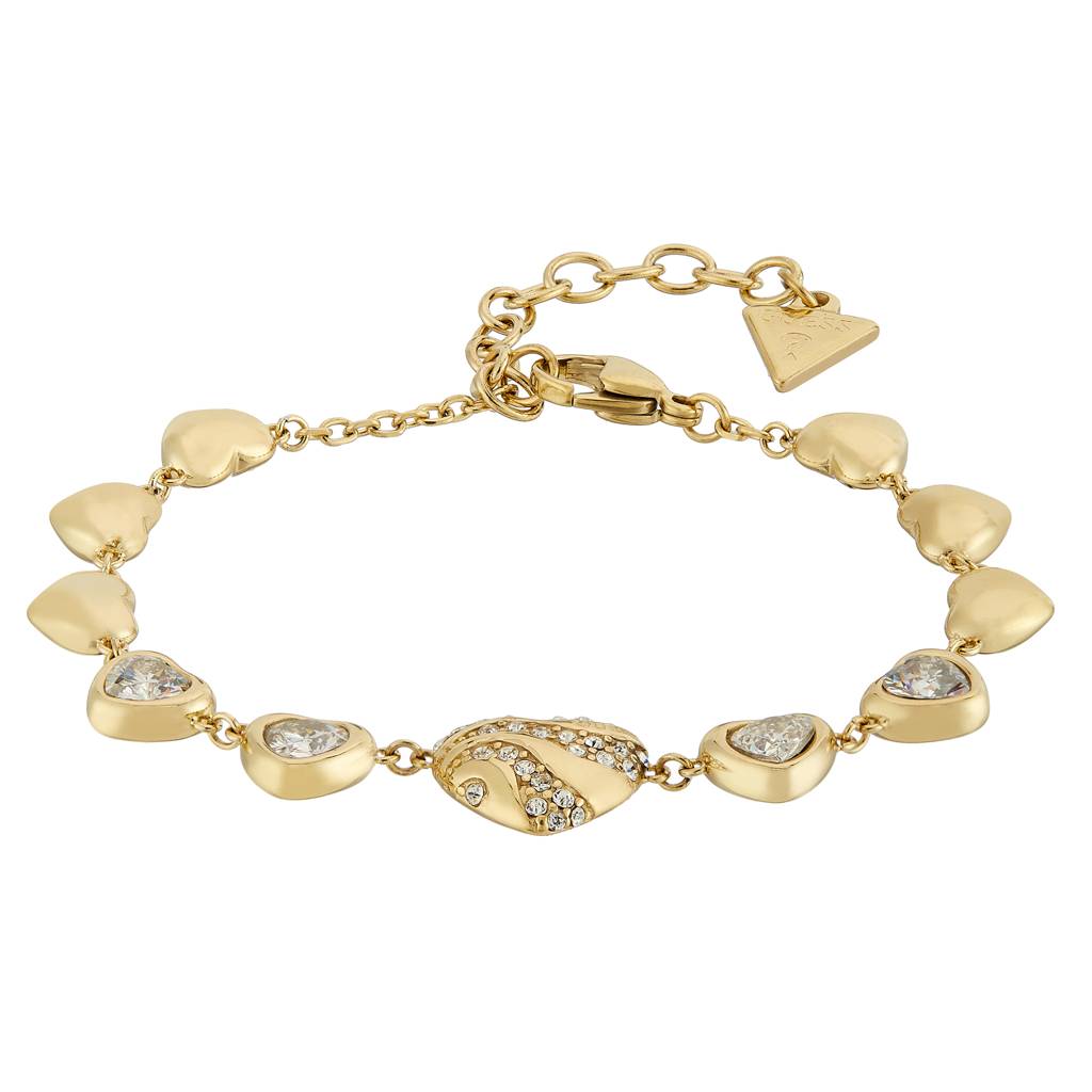 Guess In My Heart Gold-Plated Stainless Steel Bracelet For Women : UBB04492YGS