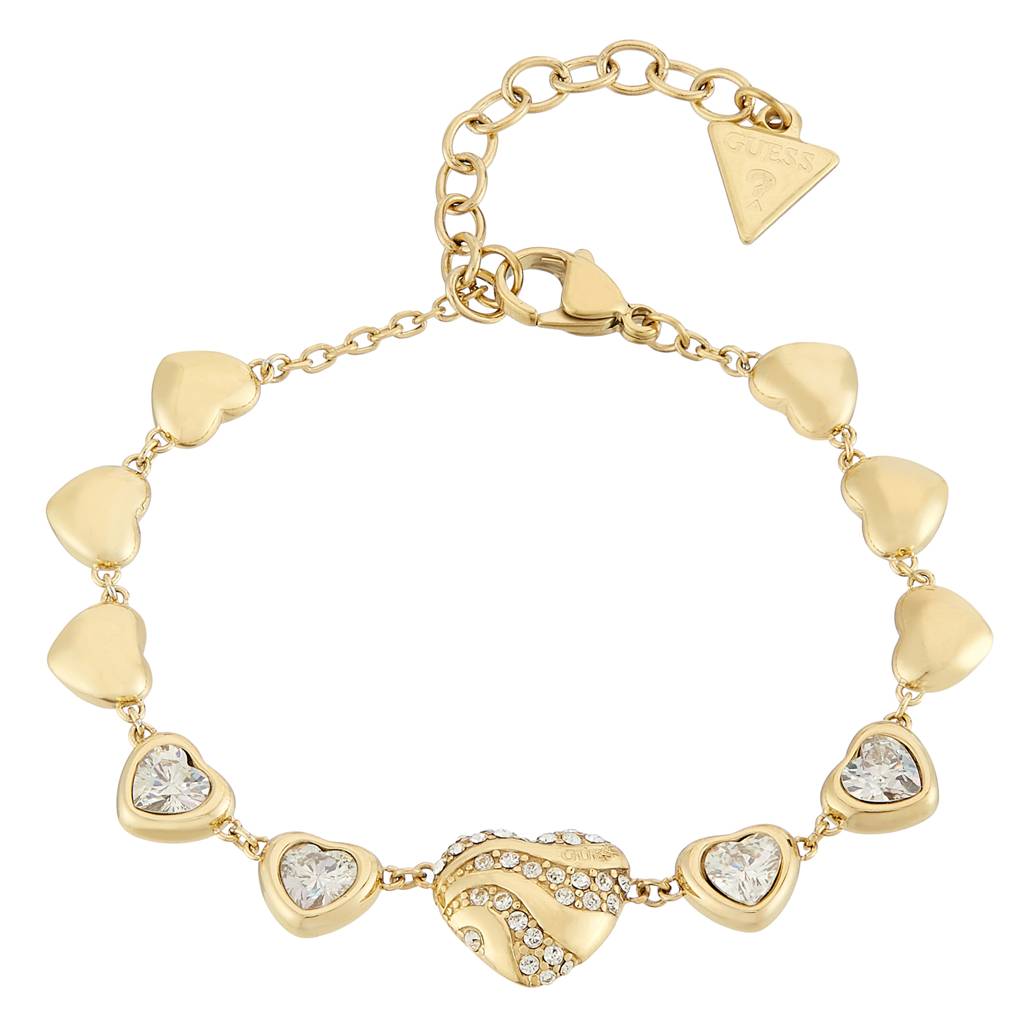 Guess In My Heart Gold-Plated Stainless Steel Bracelet For Women : UBB04492YGS