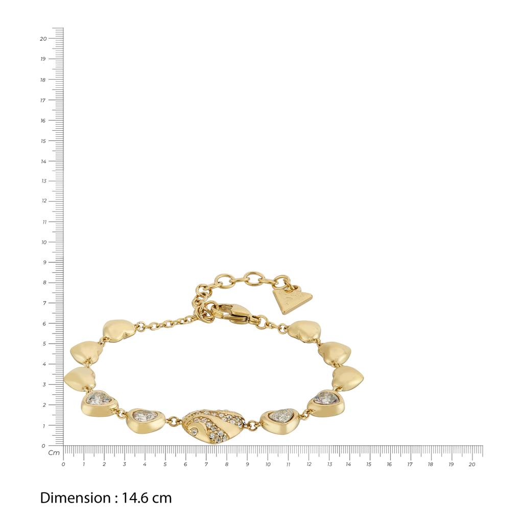 Guess In My Heart Gold-Plated Stainless Steel Bracelet For Women : UBB04492YGS