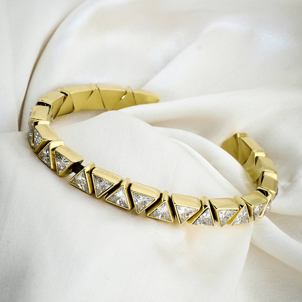 Guess Trinity Gold-Plated Stainless Steel Bracelet For Women : UBB04563YGS