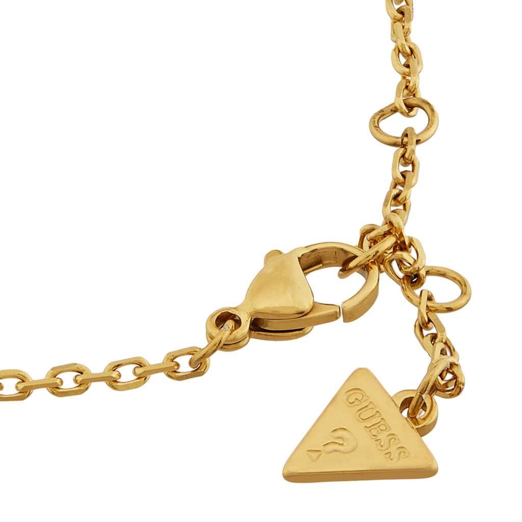 Guess Bon Bon Gold-Plated White Stainless Steel Bracelet For Women : UBB04681YGWHS