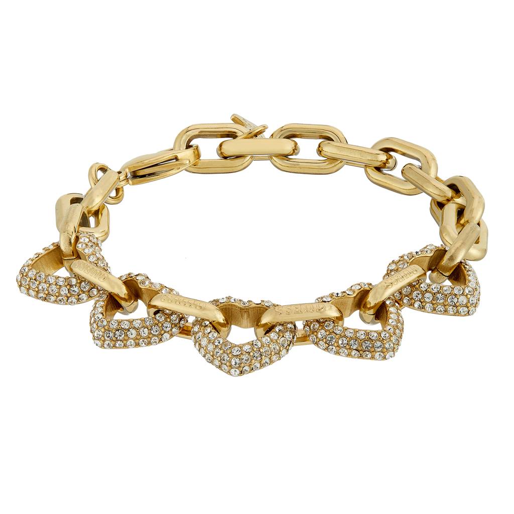 Guess Beloved Gold-Plated Stainless Steel Link Bracelet For Women