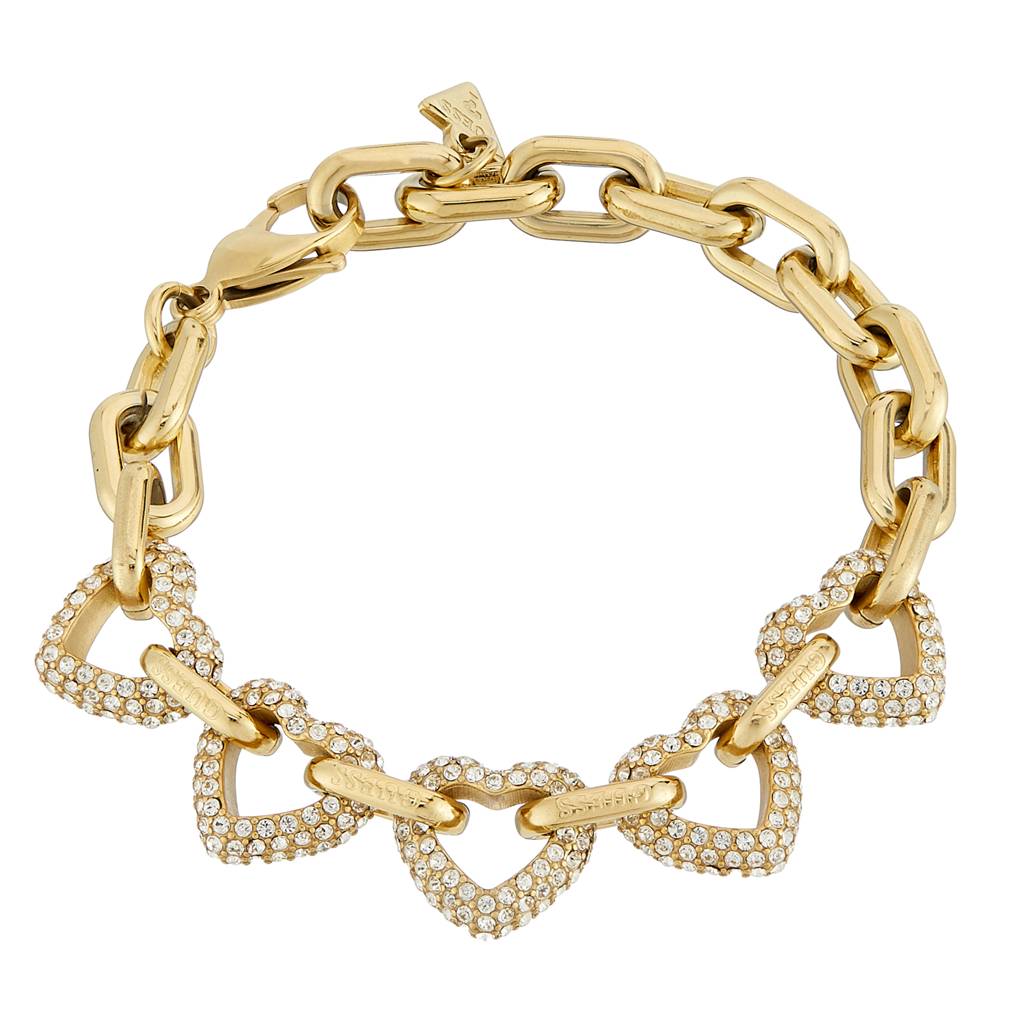 Guess Beloved Gold-Plated Stainless Steel Link Bracelet For Women Small : UBB05014YGS