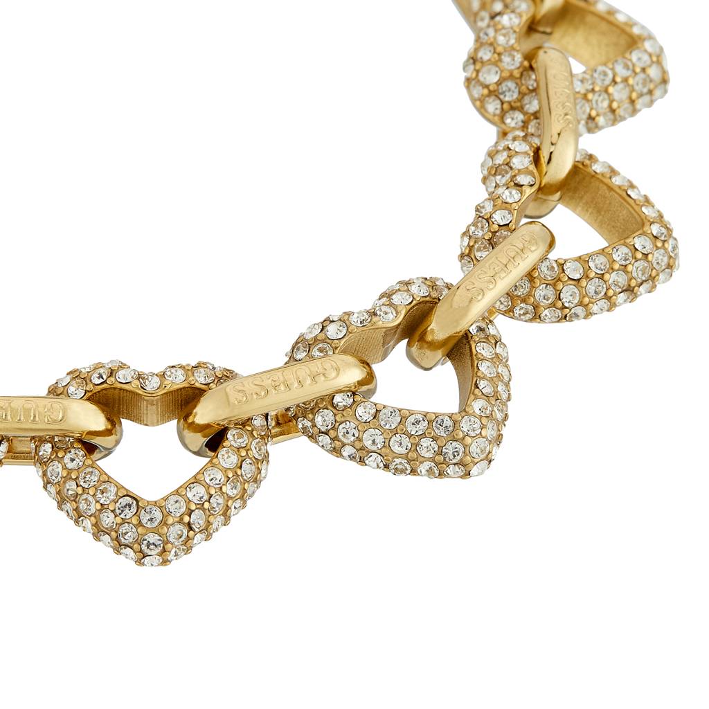 Guess Beloved Gold-Plated Stainless Steel Link Bracelet For Women Small : UBB05014YGS