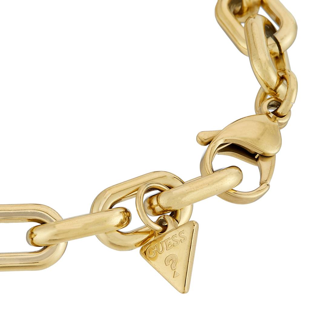 Guess Beloved Gold-Plated Stainless Steel Link Bracelet For Women Small : UBB05014YGS