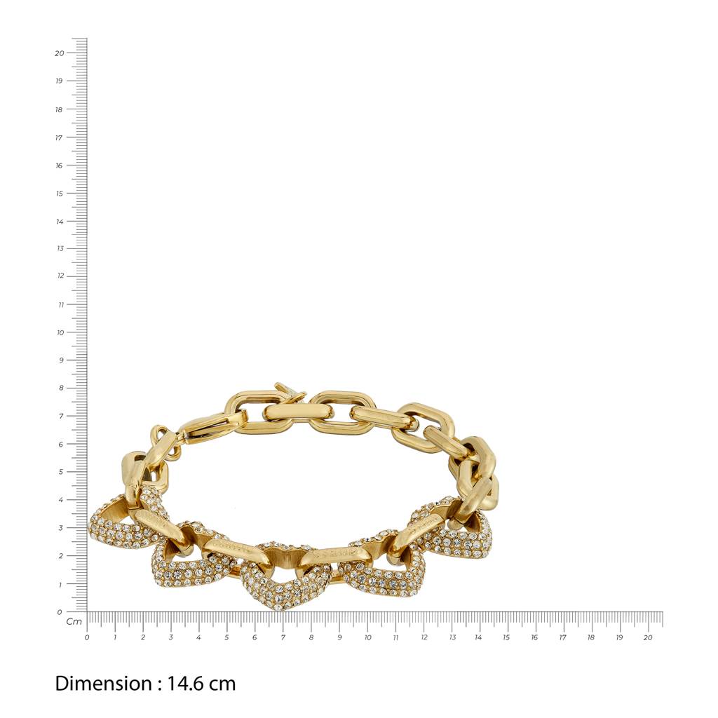 Guess Beloved Gold-Plated Stainless Steel Link Bracelet For Women Small : UBB05014YGS