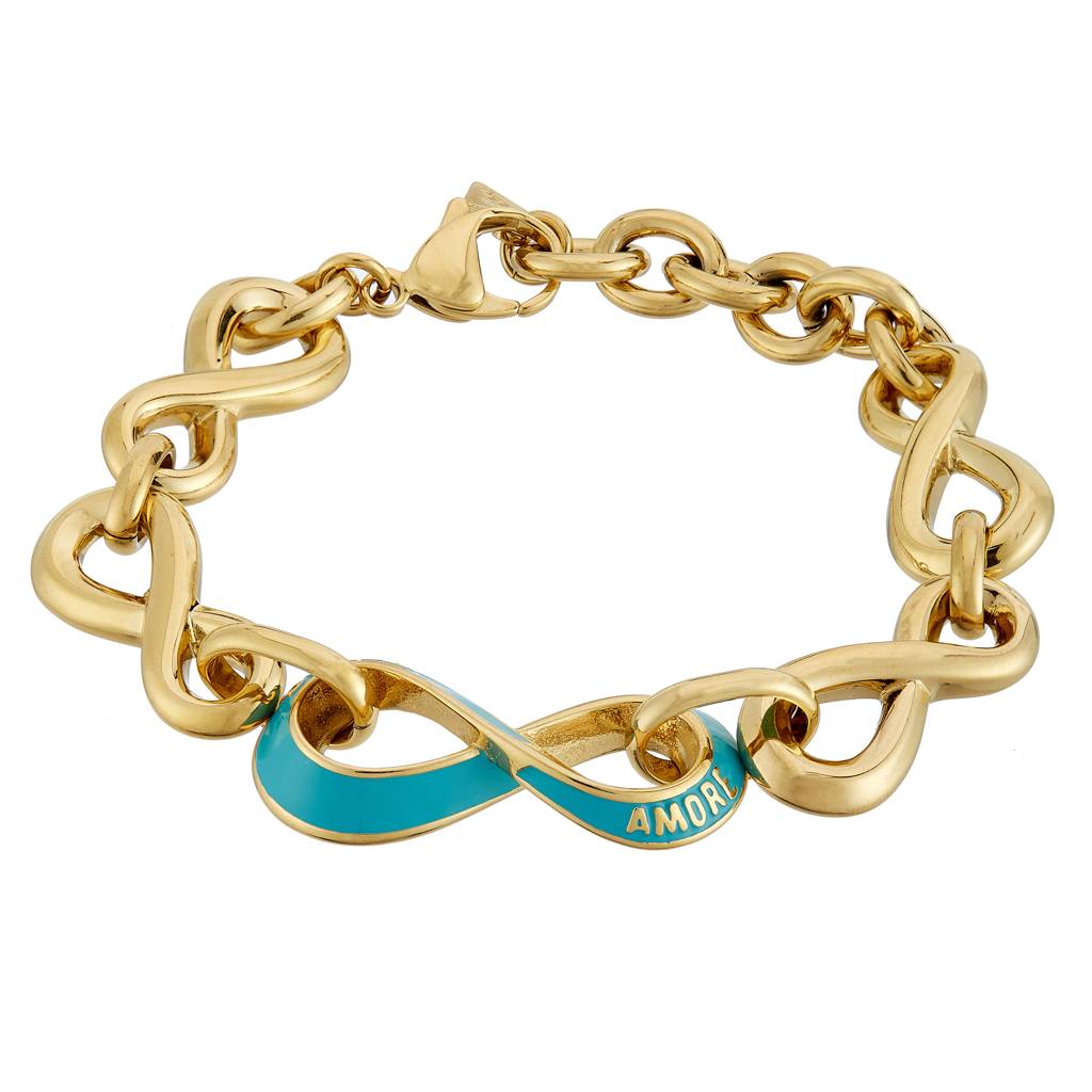 Guess Amore Gold-Plated Stainless Steel Bracelet For Women Small : UBB05044YGLBS