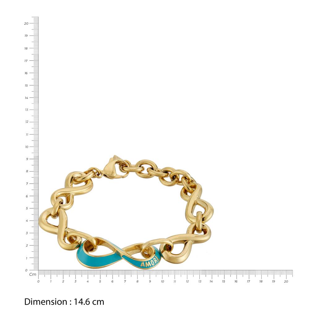 Guess Amore Gold-Plated Stainless Steel Bracelet For Women Small : UBB05044YGLBS