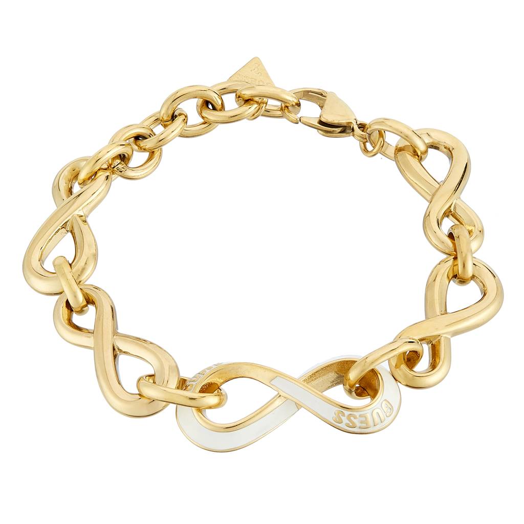 Guess Amore Gold-Plated Stainless Steel Bracelet For Women Small : UBB05044YGWHS
