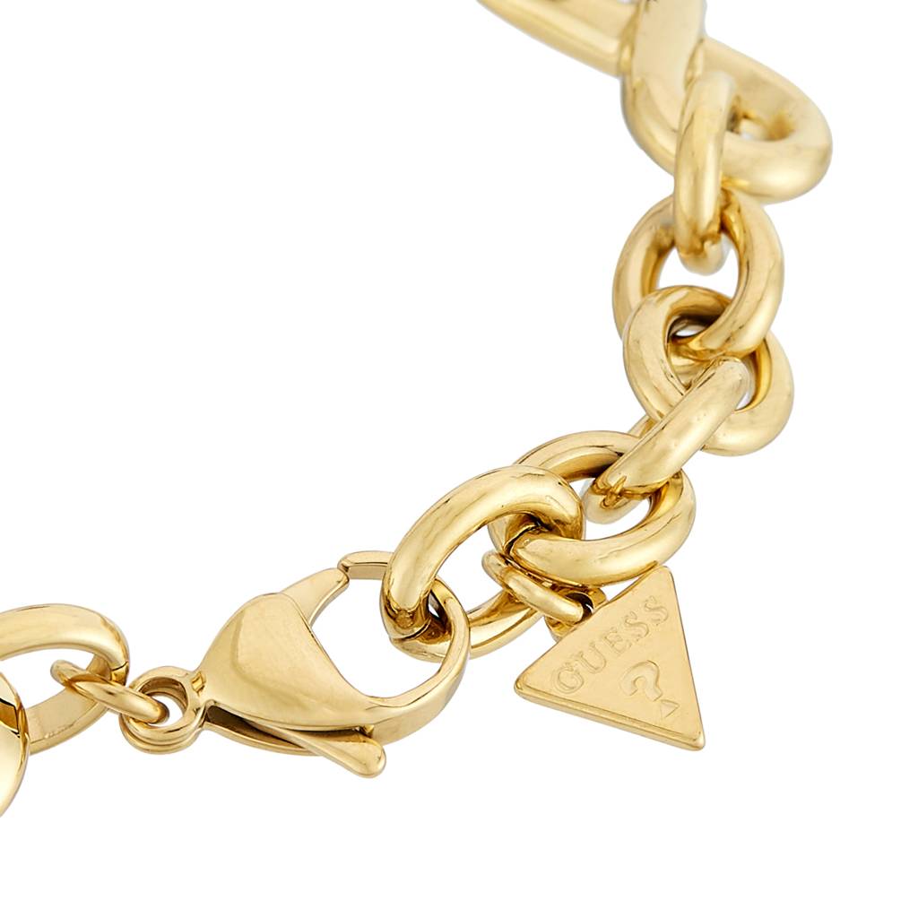 Guess Amore Gold-Plated Stainless Steel Bracelet For Women Small : UBB05044YGWHS