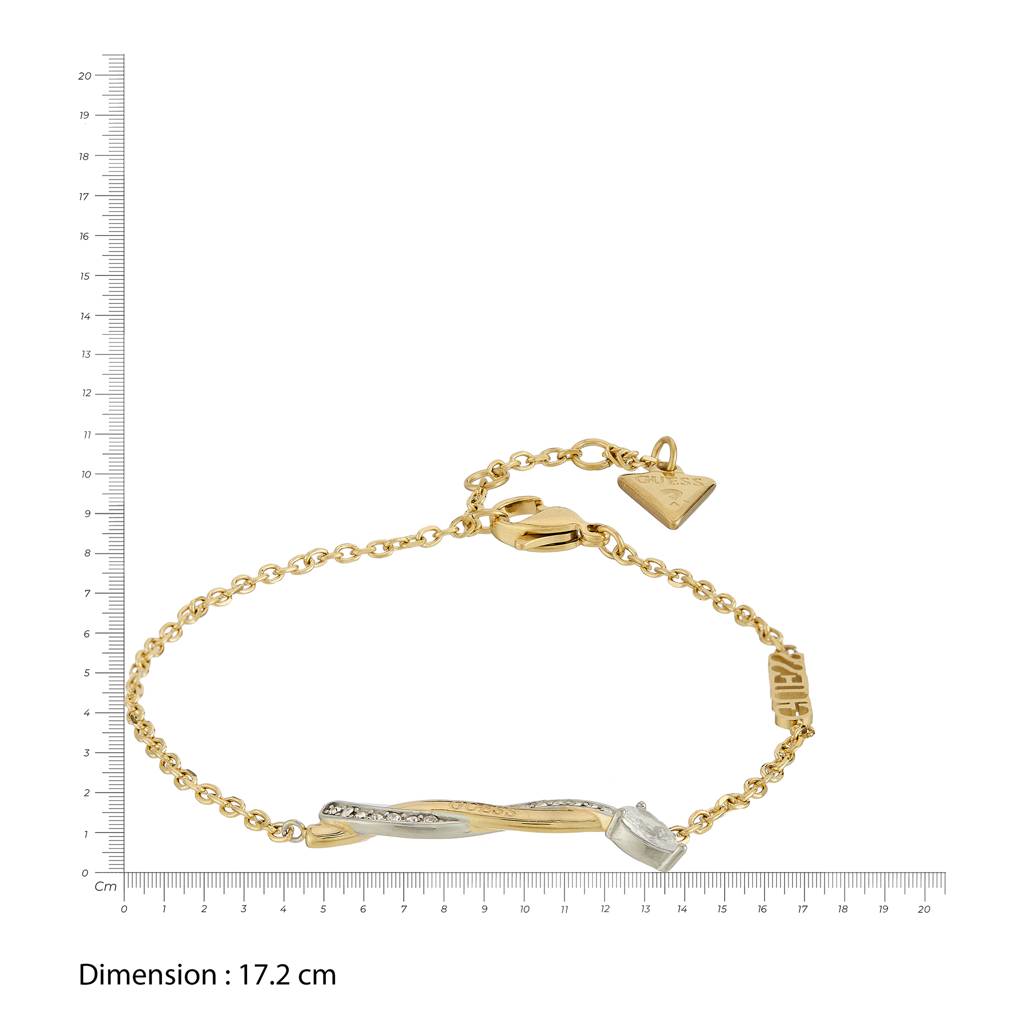 Guess Twist Gold-Plated Stainless Steel Bracelet For Women : UBB05067YGRHL