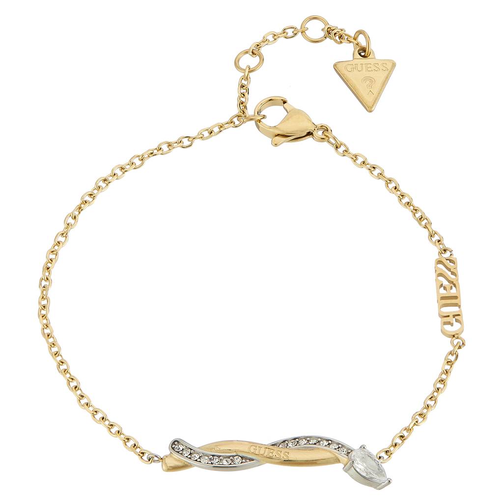 Guess Twist Gold-Plated Stainless Steel Bracelet For Women : UBB05067YGRHS