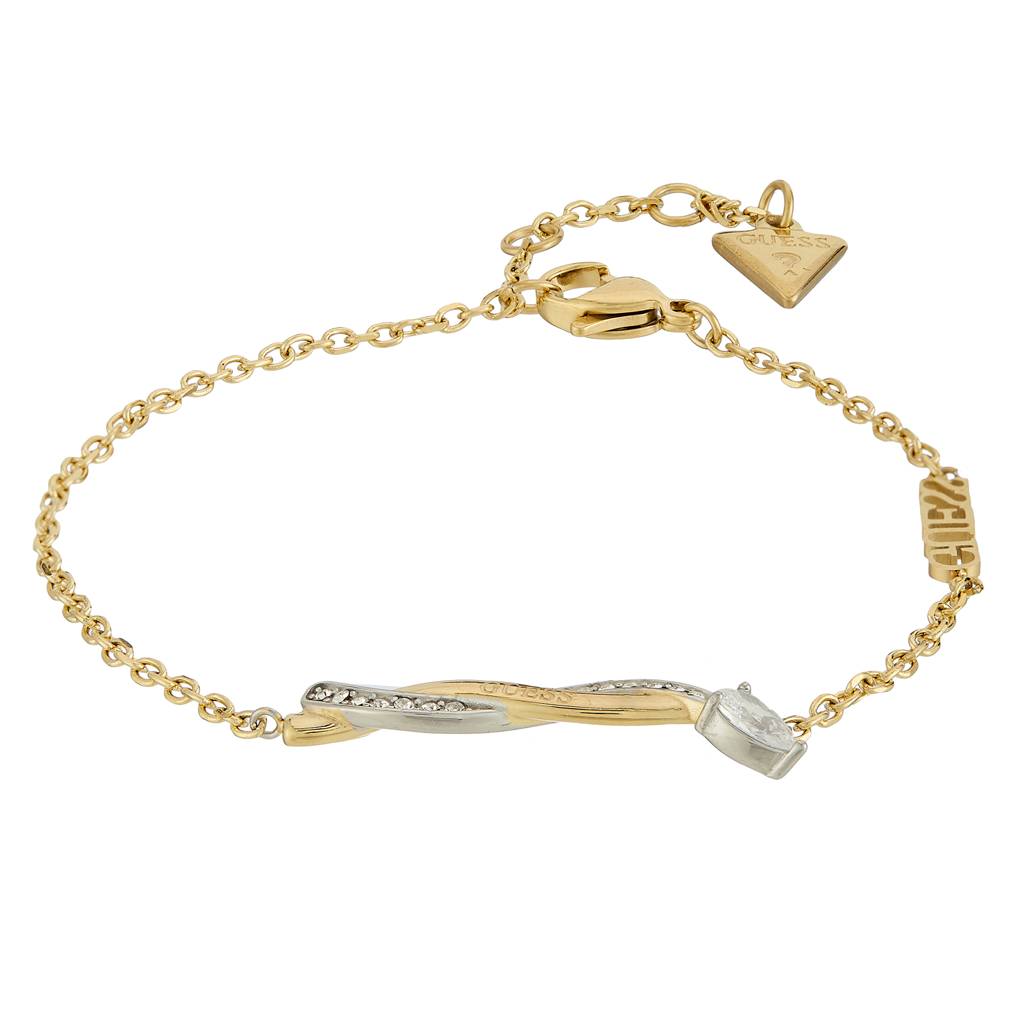 Guess Twist Gold-Plated Stainless Steel Bracelet For Women : UBB05067YGRHS